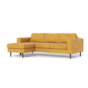 Houston sofa med chaiselong ( vendbar ) - 273 cm. - Sunny Rocket fløjl - Stærk Pris  